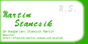 martin stancsik business card